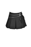 Gothic Women's Mini Skirt featuring Chain Belt and Pocket