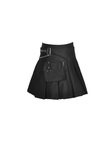 Gothic Women's Mini Skirt featuring Chain Belt and Pocket