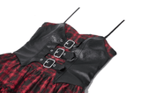 Gothic Women's Plaid Corset Short Dress with Clasp Set