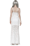 Graceful White Lace Mermaid Gown with Thin Straps