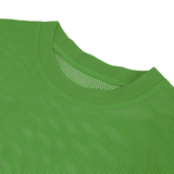 Punkgrünes O-Ausschnitt-Mesh-T-Shirt / kurzärmeliges transparentes T-Shirt für Männer / alternative Kleidung