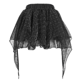 Grunge-Inspired Women's Mesh Skirt with Irregular Layers