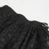 Grunge-Inspired Women's Mesh Skirt with Irregular Layers