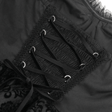 Halter Gothic Dress with Tulle Skirt and Lace Detail