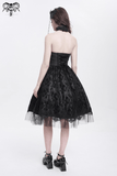 Halter Gothic Dress with Tulle Skirt and Lace Detail