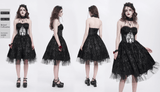 Halter Gothic Dress with Tulle Skirt and Lace Detail
