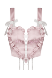 Heart-Shaped Pink Bustier Top with Strapping Detail