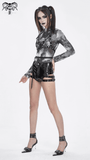 High-Rise Faux Leather Shorts for Women with Buckle Accents