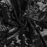 Hooded Cape with Feather Trim and Rose Embellishments