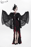 Hooded Cape with Feather Trim and Rose Embellishments