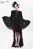 Hooded Cape with Feather Trim and Rose Embellishments