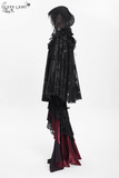 Hooded Cape with Feather Trim and Rose Embellishments