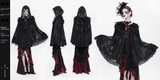 Hooded Cape with Feather Trim and Rose Embellishments