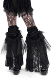 Lace and Velvet Leg Warmers with Victorian-Inspired Layers