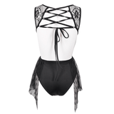 Lace Bodysuit for Women featuring a Seductive Lace-up Back