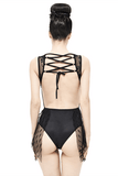 Lace Bodysuit for Women featuring a Seductive Lace-up Back