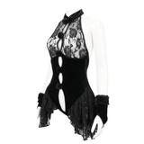 Lace Bodysuit with Oversleeves / Velvet Halterneck Lingerie