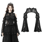 Lace Bolero with Off-Shoulder Design and Ruffled Sleeves