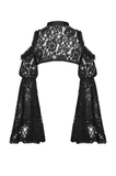 Lace Bolero with Off-Shoulder Design and Ruffled Sleeves