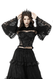 Lace Bolero with Off-Shoulder Design and Ruffled Sleeves