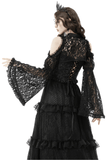 Lace Bolero with Off-Shoulder Design and Ruffled Sleeves