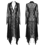 Lace Gothic Cape with Adjustable Neck and Jagged Hem Finish
