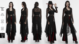 Lace Gothic Cape with Adjustable Neck and Jagged Hem Finish