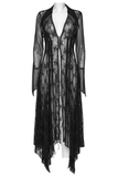 Lace Gothic Cape with Adjustable Neck and Jagged Hem Finish