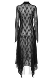Lace Gothic Cape with Adjustable Neck and Jagged Hem Finish