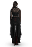 Lace Gothic Cape with Adjustable Neck and Jagged Hem Finish