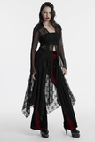 Lace Gothic Cape with Adjustable Neck and Jagged Hem Finish