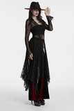 Lace Gothic Cape with Adjustable Neck and Jagged Hem Finish