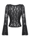 Lace Gothic Corset Top with Bell Sleeves and Tie Details