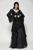 Lace Gothic Corset Top with Bell Sleeves and Tie Details