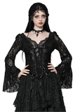 Lace Gothic Corset Top with Bell Sleeves and Tie Details