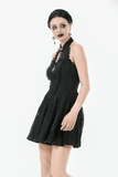 Lace Halter Dress with Elegant Keyhole Neck Design