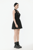 Lace Halter Dress with Elegant Keyhole Neck Design