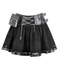 Lace Mini Skirt with Draped Chain Accents for Women