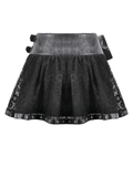 Lace Mini Skirt with Draped Chain Accents for Women