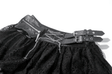 Lace Mini Skirt with Draped Chain Accents for Women
