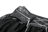 Lace Mini Skirt with Draped Chain Accents for Women