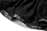 Lace Mini Skirt with Draped Chain Accents for Women