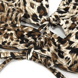 Lace Two-Piece Swimsuit: Stylish Animal Print Ladies Bikini