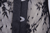 Durchsichtiges Schnürkorsett für Damen im Gothic-Stil mit Federn und Blumen / elegante sexy schwarze Spitzenkorsetts
