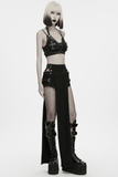 Ladies Gothic Cross Harness with Metal Ring Straps