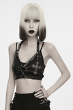 Ladies Gothic Cross Harness with Metal Ring Straps