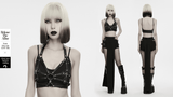 Ladies Gothic Cross Harness with Metal Ring Straps