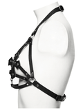 Ladies Gothic Cross Harness with Metal Ring Straps