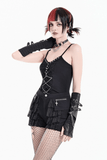 Ladies Gothic Lace Inset Shorts with Zip Pockets