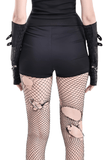 Ladies Gothic Lace Inset Shorts with Zip Pockets